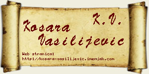 Kosara Vasilijević vizit kartica